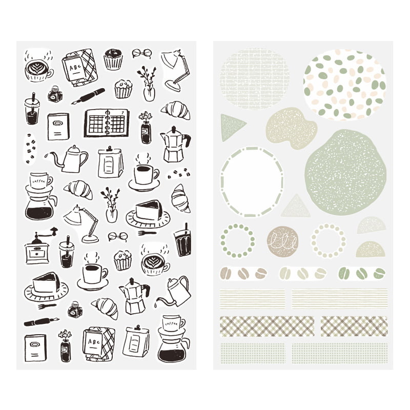 Midori Sticker Two Sheets Cute Motif