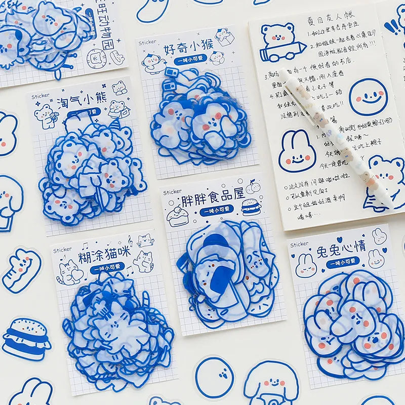 Blue Line Waterproof Stickers, Various