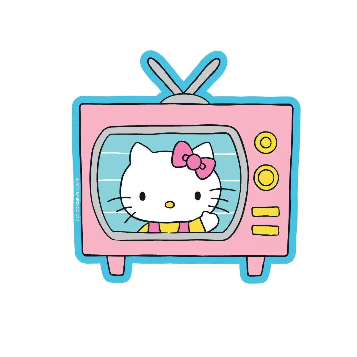 Vinyl-Aufkleber „Hello Kitty Peace TV Star“.